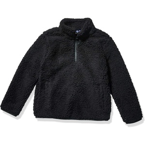 image:imageAmazon Essentials Girls and Toddlers Long Sleeve Sherpa Fleece QuarterZip Jacket MidweightBlack