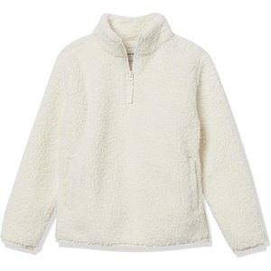 image:imageAmazon Essentials Girls and Toddlers Long Sleeve Sherpa Fleece QuarterZip Jacket MidweightIvory