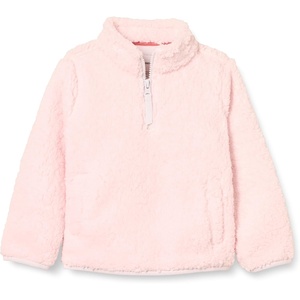 image:imageAmazon Essentials Girls and Toddlers Long Sleeve Sherpa Fleece QuarterZip Jacket MidweightLight Pink