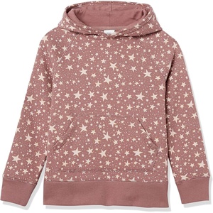 image:imageAmazon Essentials Girls and Toddlers Pullover Hoodie Sweatshirt Soft Brushed FleeceMauve Stars