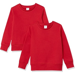 image:imageAmazon Essentials Girls and Toddlers Relaxed Fit Fleece Crewneck Pullover Sweatshirts Pack of 2Red