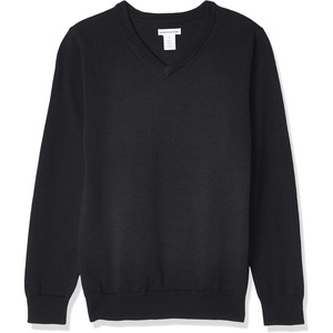 image:imageAmazon Essentials Unisex Kids and Toddlers School Uniform Cotton VNeck SweaterBlack Heather