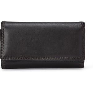 image:imageAmazon Essentials Womens Long Flap Continental Leather Wallet with Snap Closure Black One SizeDark Brown
