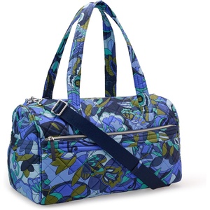 image:imageAmazon Essentials Womens Quilted Weekender Duffel Gym Bag with Trolley Sleeve Black One SizeBlue Paisley