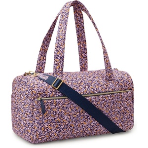 image:imageAmazon Essentials Womens Quilted Weekender Duffel Gym Bag with Trolley Sleeve Black One SizeNavy Paisley