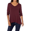 image:imageAmazon Essentials Womens 34 Sleeve VNeck Regular Fit Swing TShirt Available in Plus Size Pack of 2BlackBurgundy