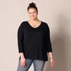 image:imageAmazon Essentials Womens 34 Sleeve VNeck Regular Fit Swing TShirt Available in Plus Size Pack of 2BlackRoyal Blue