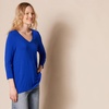 image:imageAmazon Essentials Womens 34 Sleeve VNeck Regular Fit Swing TShirt Available in Plus Size Pack of 2BlackRoyal Blue