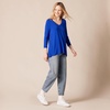 image:imageAmazon Essentials Womens 34 Sleeve VNeck Regular Fit Swing TShirt Available in Plus Size Pack of 2BlackRoyal Blue