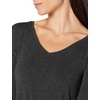 image:imageAmazon Essentials Womens 34 Sleeve VNeck Regular Fit Swing TShirt Available in Plus Size Pack of 2Charcoal HeatherRed