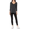 image:imageAmazon Essentials Womens 34 Sleeve VNeck Regular Fit Swing TShirt Available in Plus Size Pack of 2Charcoal HeatherRed