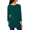 image:imageAmazon Essentials Womens 34 Sleeve VNeck Regular Fit Swing TShirt Available in Plus Size Pack of 2NavyJade Green