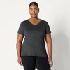 image:imageAmazon Essentials Womens Active Quick Dry Tech Stretch ShortSleeve VNeck TShirt Available in Plus Size Pack of 2Heather Graphite  Black