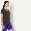 image:imageAmazon Essentials Womens Active Quick Dry Tech Stretch ShortSleeve VNeck TShirt Available in Plus Size Pack of 2Heather Graphite  Black