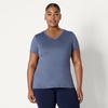 image:imageAmazon Essentials Womens Active Quick Dry Tech Stretch ShortSleeve VNeck TShirt Available in Plus Size Pack of 2Slate Grey  Navy