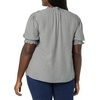 image:imageAmazon Essentials Womens Fluid Twill Short Puff Sleeve Ruffle Smocked ShirtBlack White Mini Gingham