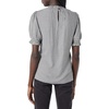 image:imageAmazon Essentials Womens Fluid Twill Short Puff Sleeve Ruffle Smocked ShirtBlack White Mini Gingham