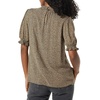 image:imageAmazon Essentials Womens Fluid Twill Short Puff Sleeve Ruffle Smocked ShirtCamel Micro Cheetah