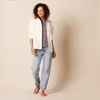 image:imageAmazon Essentials Womens Fluid Twill Short Puff Sleeve Ruffle Smocked ShirtNavy Multi Ditsy Meadow