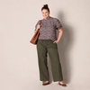 image:imageAmazon Essentials Womens Fluid Twill Short Puff Sleeve Ruffle Smocked ShirtNavy Multi Ditsy Meadow