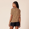 image:imageAmazon Essentials Womens Jersey RelaxedFit ShortSleeve Crewneck Pocket TShirt Pack of 2BlackBrown Leopard