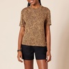 image:imageAmazon Essentials Womens Jersey RelaxedFit ShortSleeve Crewneck Pocket TShirt Pack of 2BlackBrown Leopard