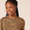 image:imageAmazon Essentials Womens Jersey RelaxedFit ShortSleeve Crewneck Pocket TShirt Pack of 2BlackBrown Leopard