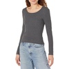 image:imageAmazon Essentials Womens Long Sleeve SlimFit Rib Scoop Neck Sweater Fall Tops Pack of 2BlackCharcoal Heather