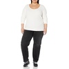 image:imageAmazon Essentials Womens Long Sleeve SlimFit Rib Scoop Neck Sweater Fall Tops Pack of 2BlackEggshell White