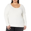 image:imageAmazon Essentials Womens Long Sleeve SlimFit Rib Scoop Neck Sweater Fall Tops Pack of 2BlackEggshell White