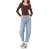 image:imageAmazon Essentials Womens Long Sleeve SlimFit Rib Scoop Neck Sweater Fall Tops Pack of 2Eggshell WhiteEspresso