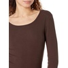 image:imageAmazon Essentials Womens Long Sleeve SlimFit Rib Scoop Neck Sweater Fall Tops Pack of 2Eggshell WhiteEspresso