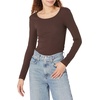 image:imageAmazon Essentials Womens Long Sleeve SlimFit Rib Scoop Neck Sweater Fall Tops Pack of 2Eggshell WhiteEspresso