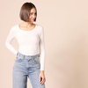 image:imageAmazon Essentials Womens Long Sleeve SlimFit Rib Scoop Neck Sweater Fall Tops Pack of 2GreyWhite