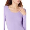image:imageAmazon Essentials Womens Long Sleeve SlimFit Rib Scoop Neck Sweater Fall Tops Pack of 2LilacWhite