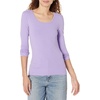 image:imageAmazon Essentials Womens Long Sleeve SlimFit Rib Scoop Neck Sweater Fall Tops Pack of 2LilacWhite