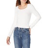 image:imageAmazon Essentials Womens Long Sleeve SlimFit Rib Scoop Neck Sweater Fall Tops Pack of 2NavyWhite