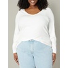 image:imageAmazon Essentials Womens Long Sleeve SlimFit Rib Scoop Neck Sweater Fall Tops Pack of 2NavyWhite