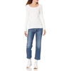 image:imageAmazon Essentials Womens Long Sleeve SlimFit Rib Scoop Neck Sweater Fall Tops Pack of 2NavyWhite
