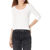 image:imageAmazon Essentials Womens Long Sleeve SlimFit Rib Scoop Neck Sweater Fall Tops Pack of 2White