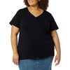 image:imageAmazon Essentials Womens Plus Size ShortSleeve VNeck TShirtBlack