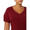 image:imageAmazon Essentials Womens Plus Size ShortSleeve VNeck TShirtBlackBurgundy