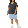image:imageAmazon Essentials Womens Plus Size ShortSleeve VNeck TShirtBlackCharcoal Heather