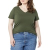 image:imageAmazon Essentials Womens Plus Size ShortSleeve VNeck TShirtBlackOlive