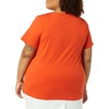 image:imageAmazon Essentials Womens Plus Size ShortSleeve VNeck TShirtCharcoal HeatherTomato Red