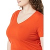 image:imageAmazon Essentials Womens Plus Size ShortSleeve VNeck TShirtCharcoal HeatherTomato Red