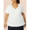 image:imageAmazon Essentials Womens Plus Size ShortSleeve VNeck TShirtWhite