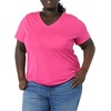 image:imageAmazon Essentials Womens Plus Size ShortSleeve VNeck TShirtWhiteDark Pink