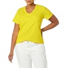image:imageAmazon Essentials Womens Plus Size ShortSleeve VNeck TShirtWhiteLemon Yellow