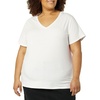 image:imageAmazon Essentials Womens Plus Size ShortSleeve VNeck TShirtWhiteLemon Yellow